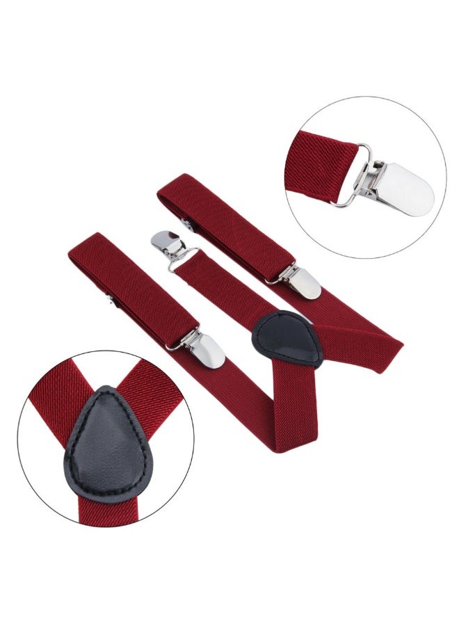 Child Kids Clip-on Suspenders Elastic Y-Shape Adjustable with Clips and Bow Tie Set for Boys and Girls - Image 2